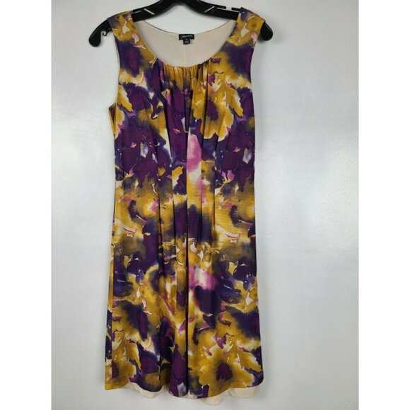 RELATIVITY Yellow Purple Casual Tank Dress Size PS - Picture 1 of 7